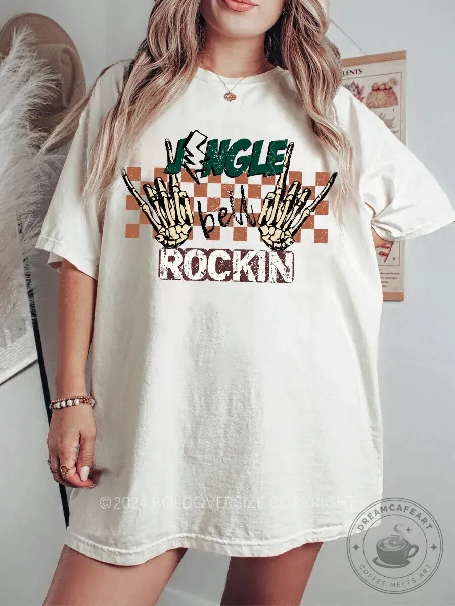 Vintage Jingle Bell Rockin' Christmas Skeleton Hands T-Shirt
