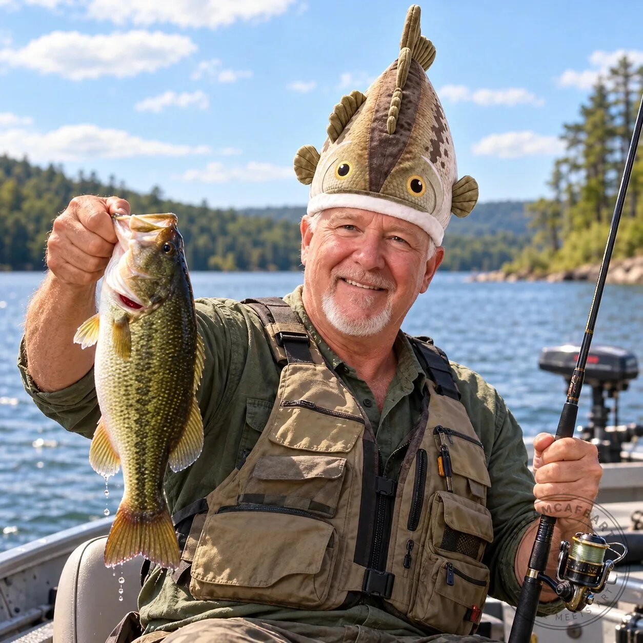 Bucketmouth Bass Fish Plush Hat – Funny Fishing Gift Limited Edition 2026 product image showing design and details